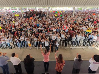 Acarreo masivo y movilización oficial marcan cierre de la gira nacional de Sheinbaum en Morelos