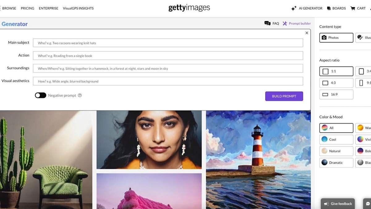 Esta fotografía proporcionada por Getty Images muestra su generador de imágenes con inteligencia artificial