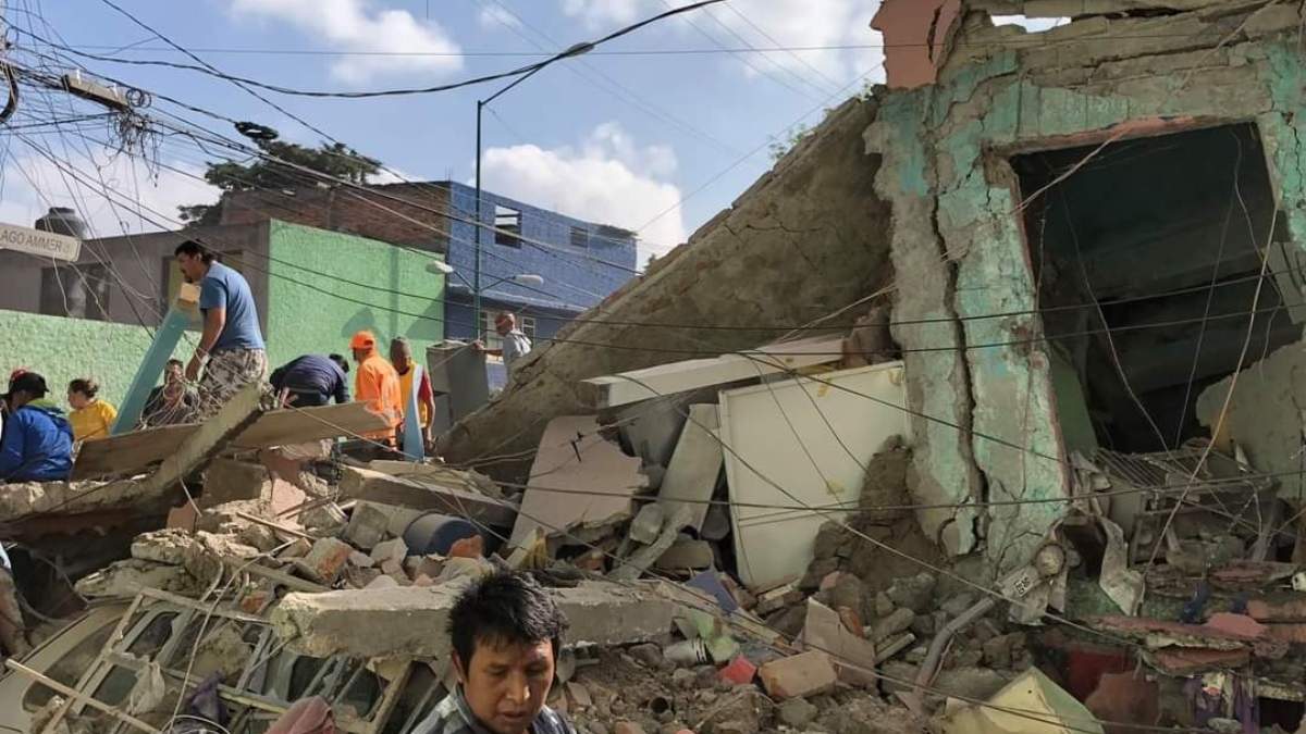 El inmueble derribado por la explosión