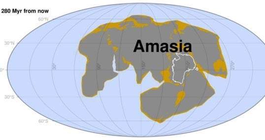 El próximo supercontinente de la Tierra, Amasia