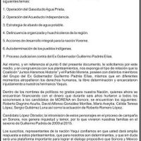 Pueblos yaquis declaran persona "no grata” a aspirante de Morena a la alcaldía de Hermosillo