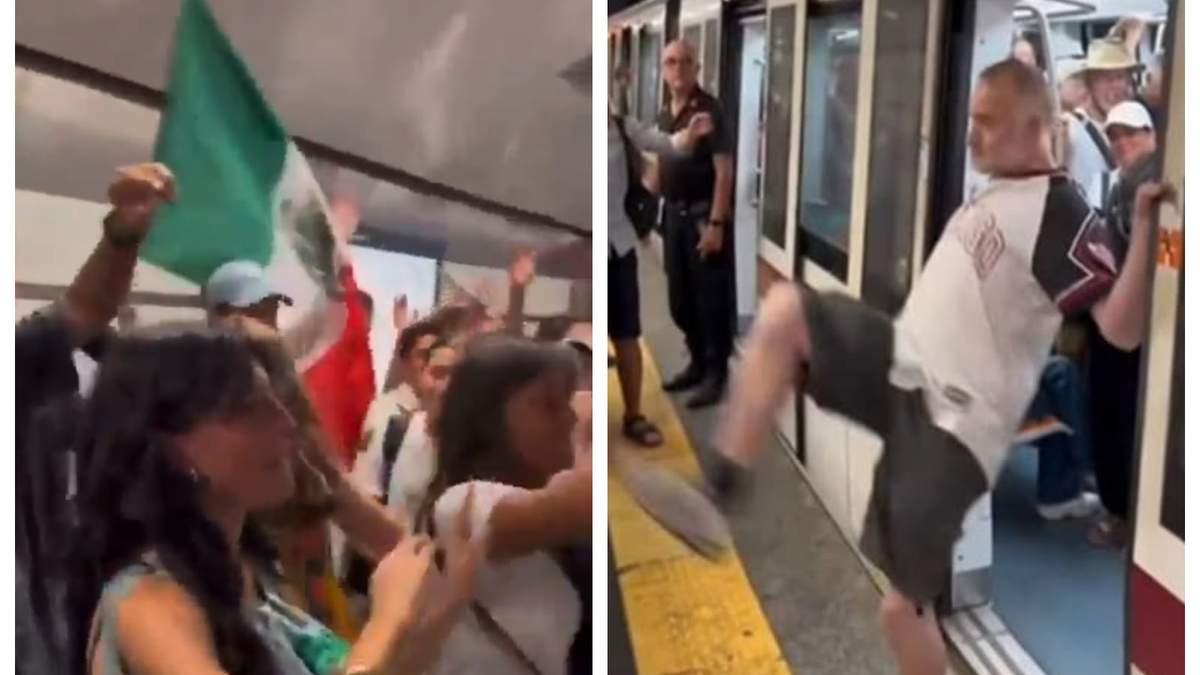 Los mexicanos y el italiano en el Metro de Roma