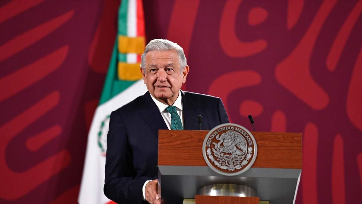 El presidente durante la conferencia en Palacio Nacional