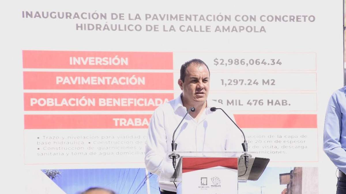 Cuauhtémoc Blanco, gobernador de Morelos en la inauguración de obras