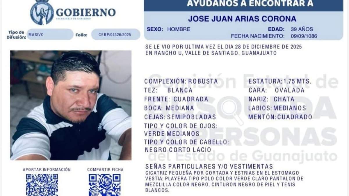 José Juan Arias Corona, de 39 años, desaparecido