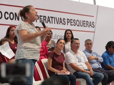 Pescadores de Tamaulipas reclaman a Sheinbaum falta de apoyo del gobierno de Américo Villarreal