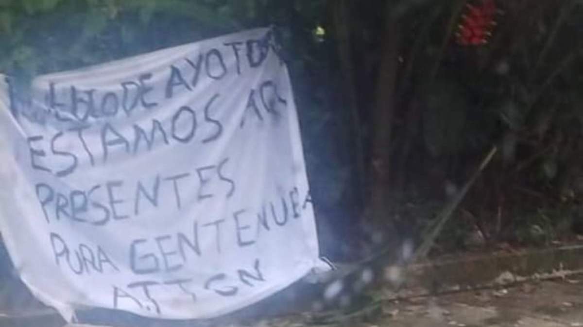 El mensaje colocado en Ayotoxco de Guerrero