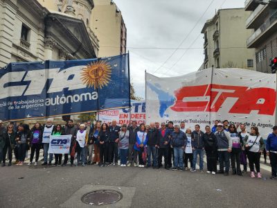 Las dos CTA encabezan un paro y movilización a plaza de Mayo