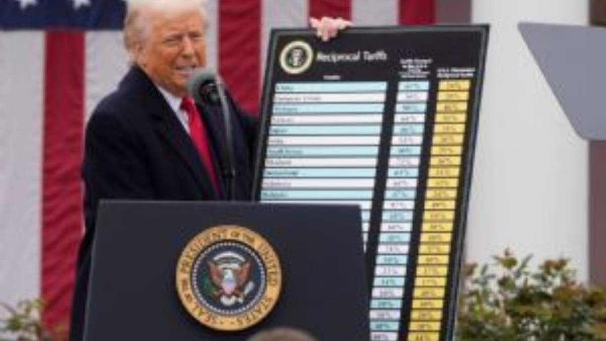El presidente Donald Trump durante un evento para anunciar nuevos aranceles, el 2 de abril de 2025, en la Casa Blanca, en Washington