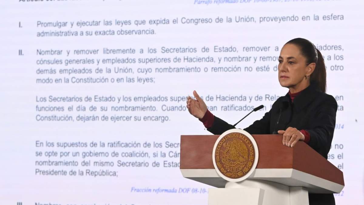 La presidenta Claudia Sheinbaum durante la mañanera