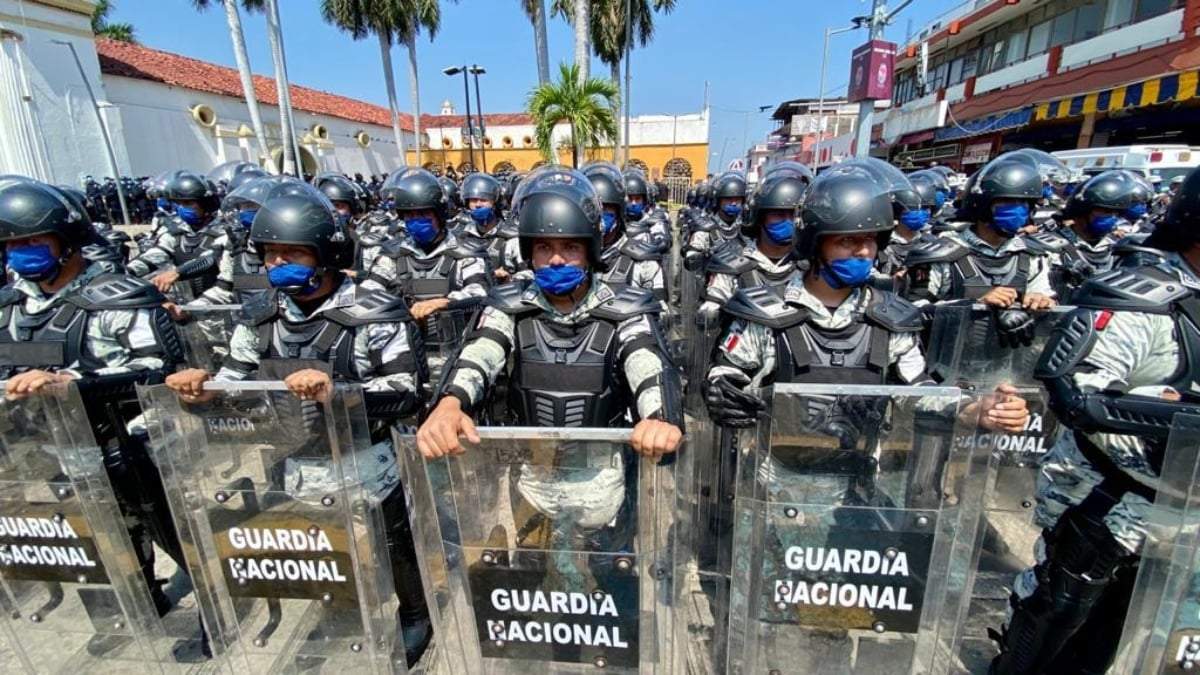 Elementos de la Guardia Nacional desplegados en Chiapas para contener a migrantes centroamericanos