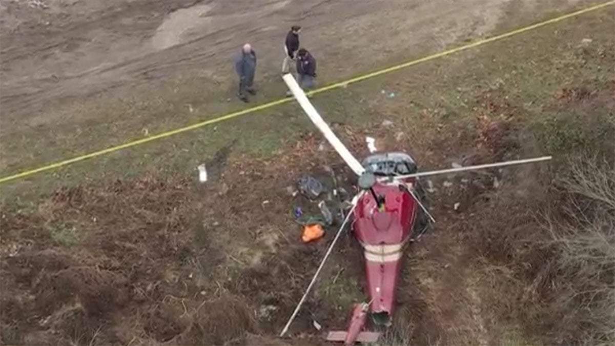 El helicóptero que salió mejor parado quedó así.
