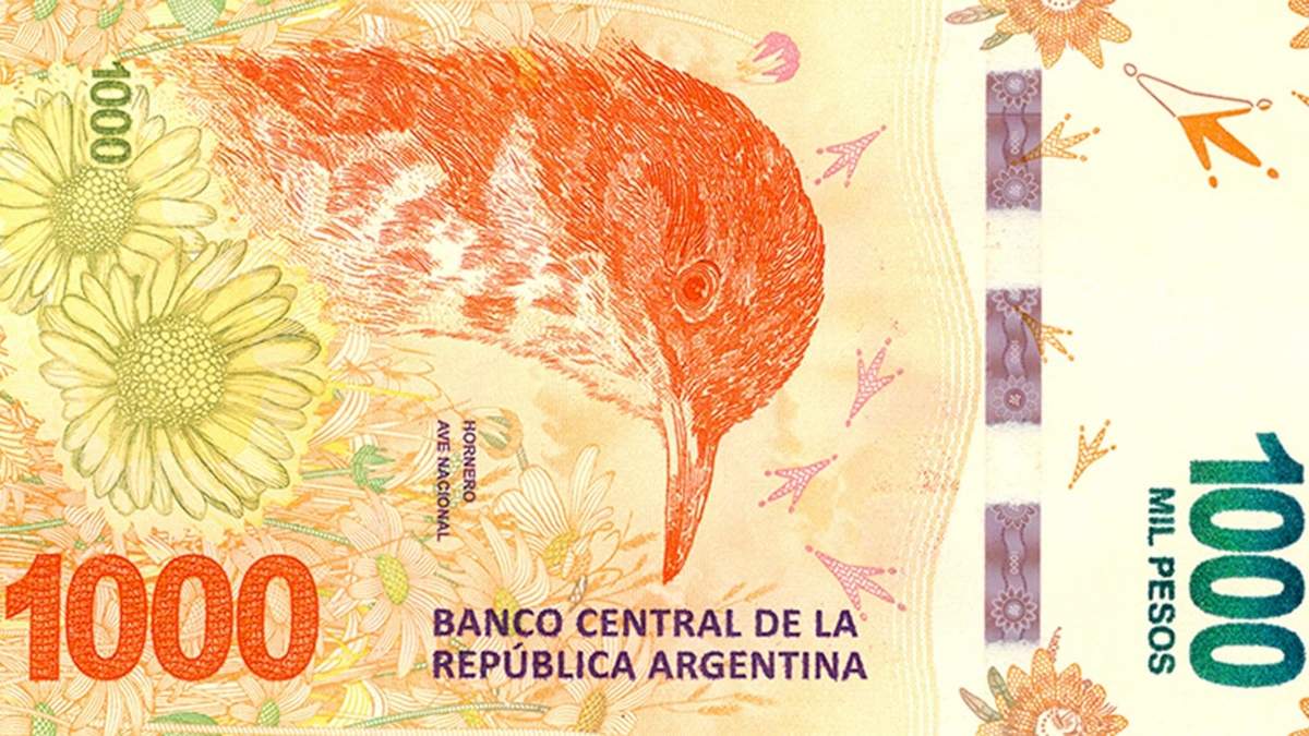 Billete 1000 pesos. Fuente: (Twitter)