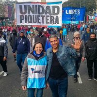 Jesús Escobar marchó en Buenos Aires para exigir un aumento del Salario Mínimo, Vital y Móvil