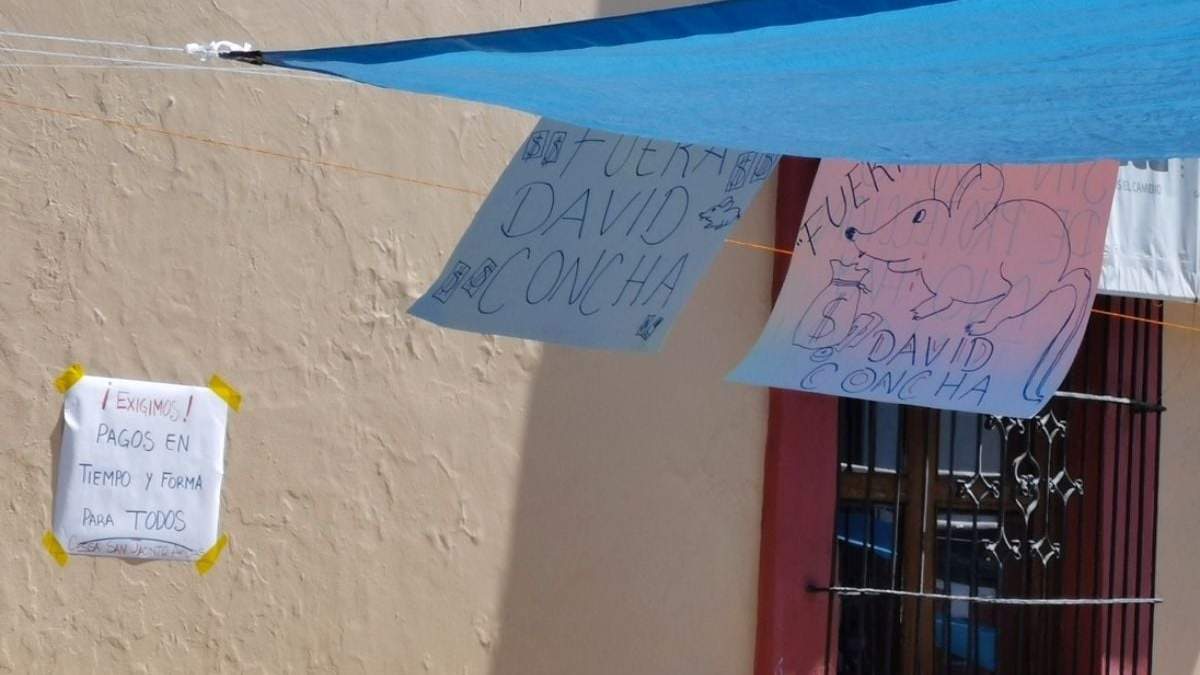 Un plantón de la Sección 35 del SNTSA de Oaxaca