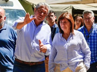 Figueroa y Bullrich supervisaron los incendios en Neuquén y agradecieron el esfuerzo de brigadistas y fuerzas de seguridad