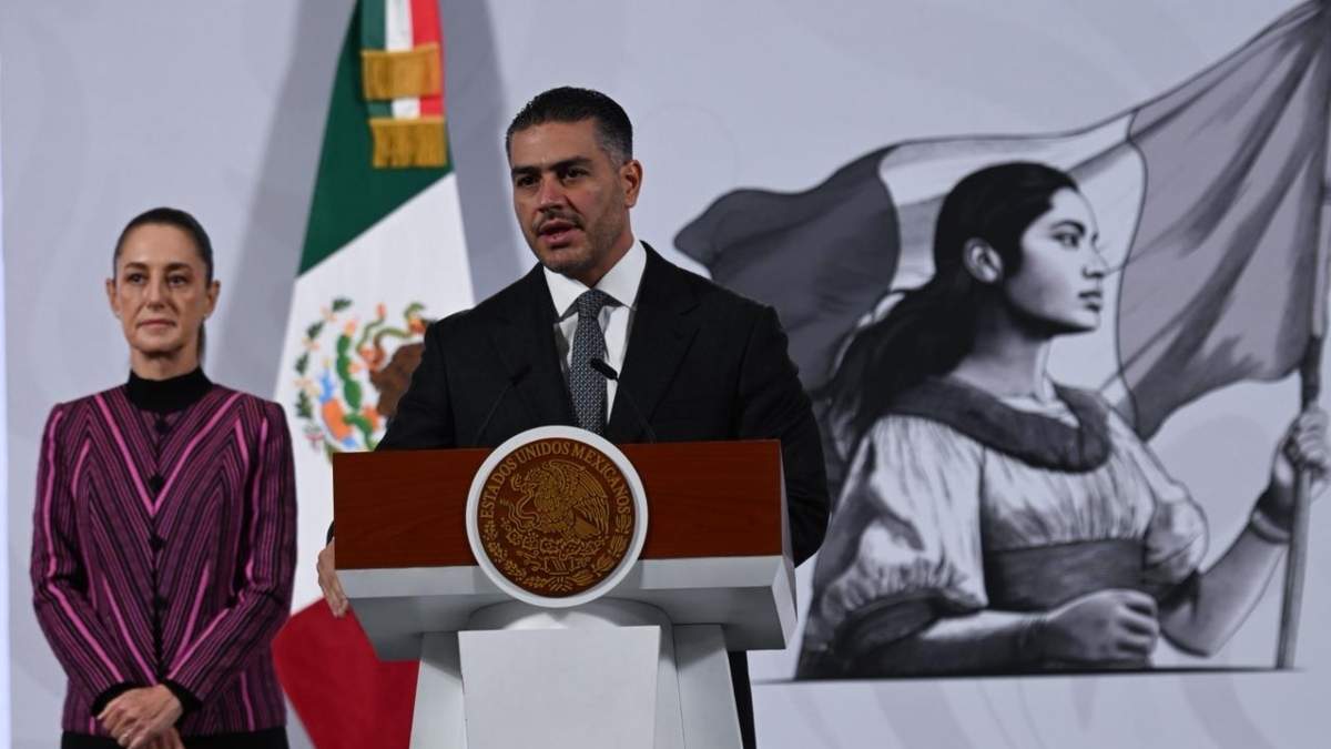 La presidenta Claudia Sheinbaum y el secretario de Seguridad, Omar García Harfuch