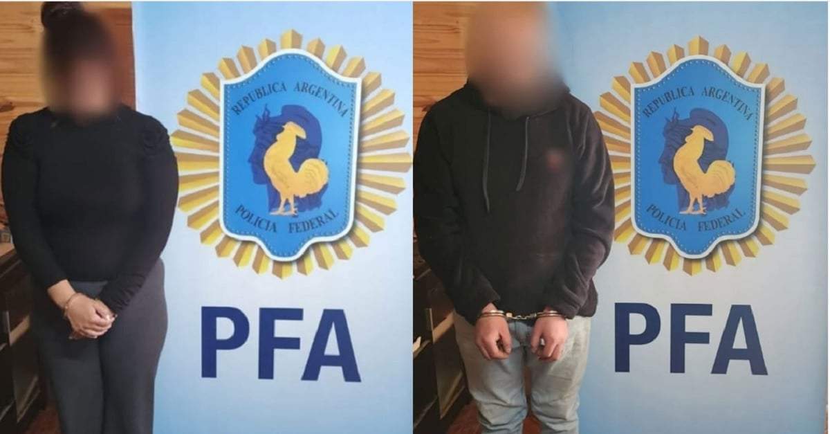 La pareja de Junín de los Andes quedó detenida. Fuente (PFA)