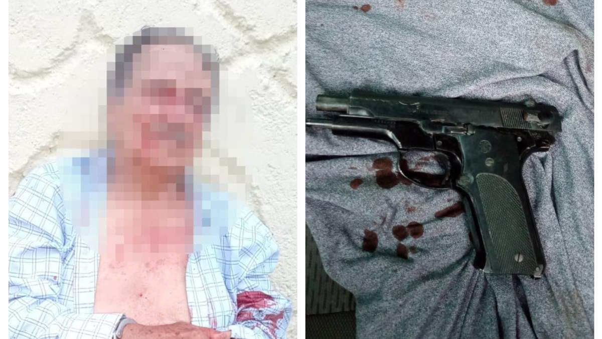 El agresor, de 82 años de edad, fue detenido y desarmado por vecinos