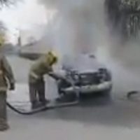 Encuentran en NL otro calcinado al interior de un auto