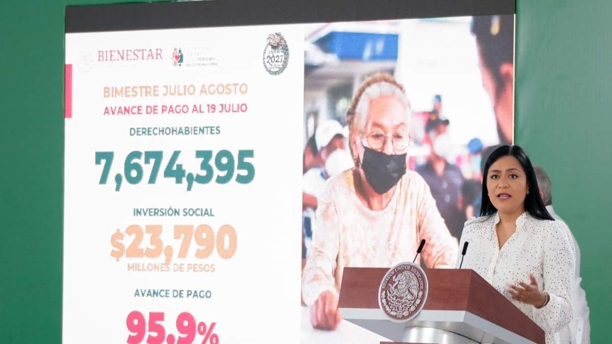La subsecretaria Ariadna Montiel Reyes en la mañanera del 19 de julio