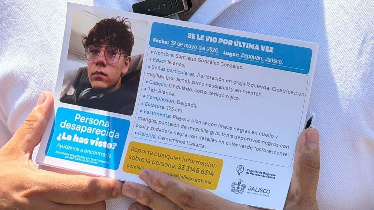 Santiago González González, adolescente desaparecido en Jalisco