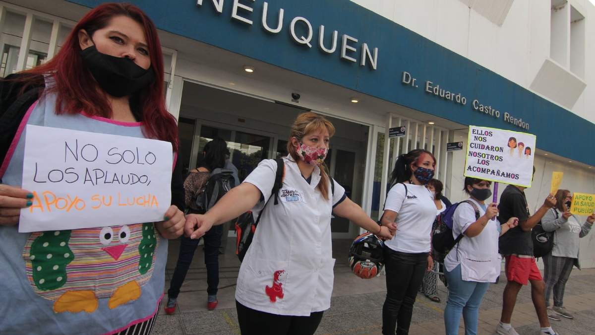 Conflicto con los trabajadores de salud en Neuquén. Fuente: (Twitter)