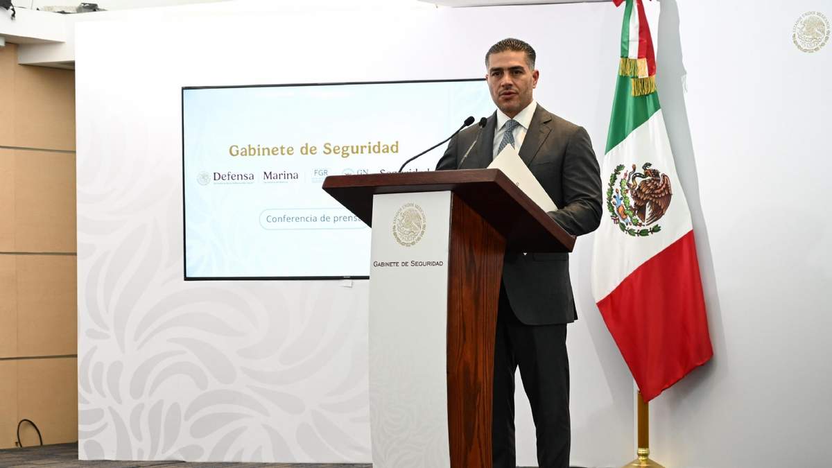 Omar García Harfuch en conferencia del gabinete de seguridad