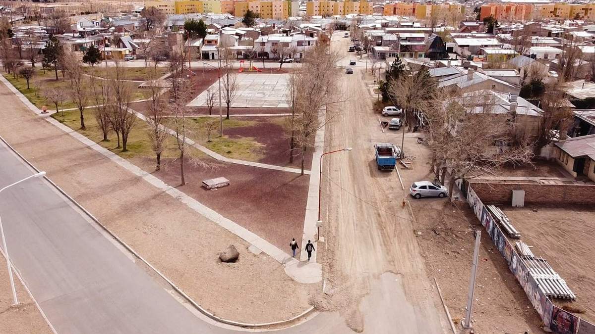 Obras de pavimento en Zapala. Fuente: (Twitter)