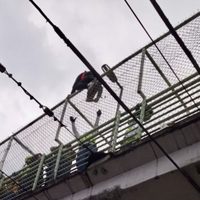 Evitan presunto suicidio desde puente peatonal de Tlalpan (Video)