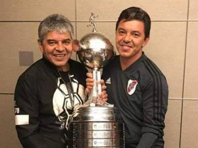 El padre de Marcelo Gallardo hizo un recorrido en una filial de Neuquén