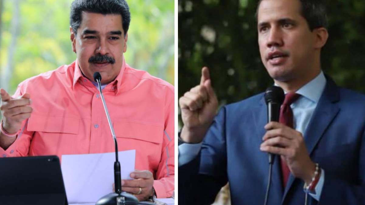 El presidente de Venezuela Nicolás Maduro y el líder opositor Juan Guaidó