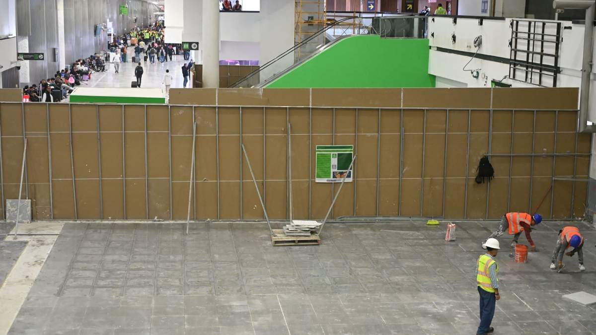 Obras de remodelación en el AICM
