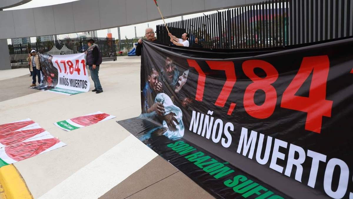 Protesta propalestina en la reinauguración del Parque Ben Gurión, Hidalgo