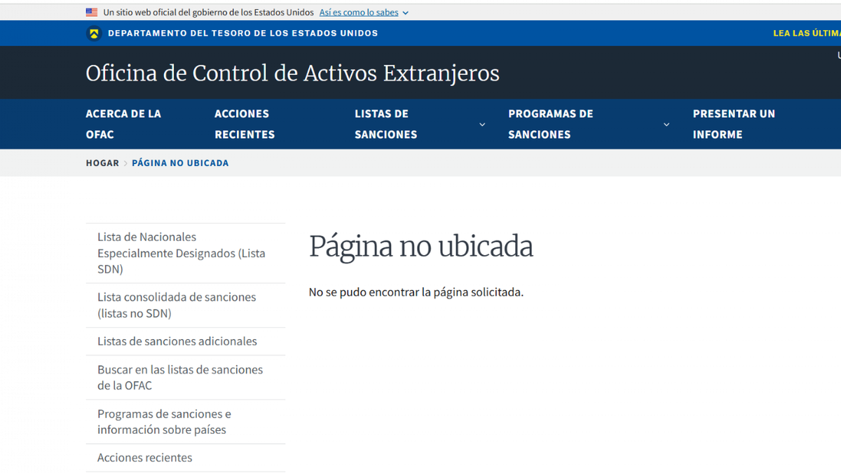 Organigrama de red de lavado de dinero no disponible en página oficial del Departamento del Tesoro de EU