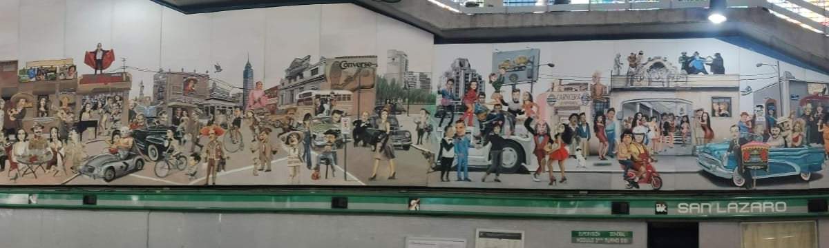 El mural de Jorge Flores Manjarrez en la estación San Lázaro de la Línea B
