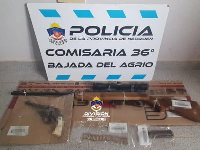 Secuestran armas de fuego de un auto durante un operativo en Bajada del Agrio