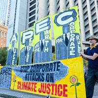 Manifestantes en San Francisco protestan contra APEC y la guerra Israel-Hamás