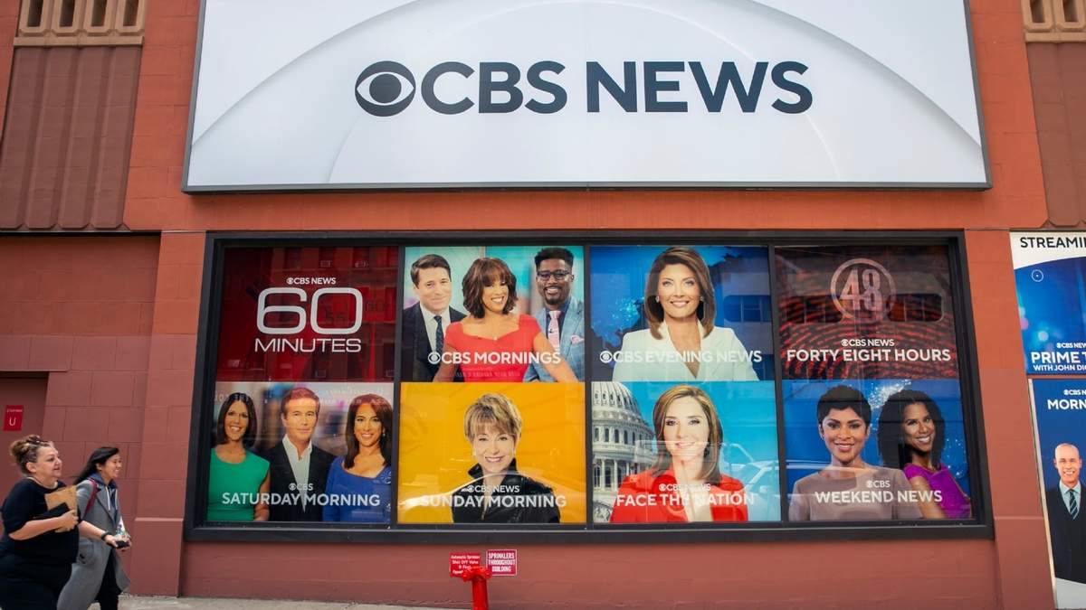 El centro de transmisión de CBS en la Calle 57 de Nueva York, el 20 de abril de 2023