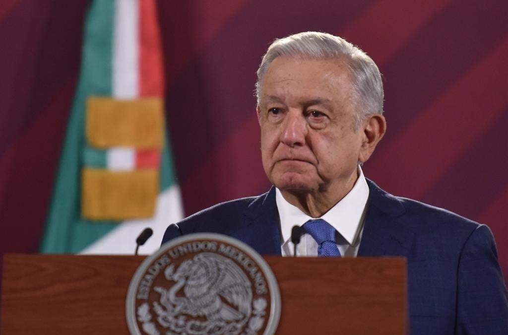 El presidente durante la conferencia matutina de este martes en Palacio Nacional