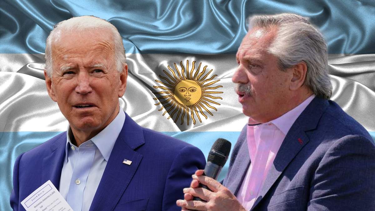 Joe Biden junto Alberto Fernández. Fuente: (Minuto Neuqúen)