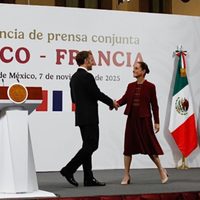 “La lucha contra el narco nos une a todos”, dice Macron en su reunión con Sheinbaum