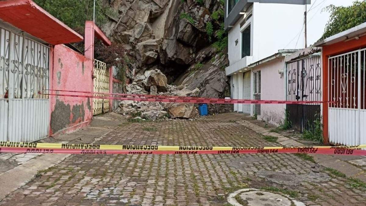 El desgaje se registró en la colonia Tepeyac Hidalgo