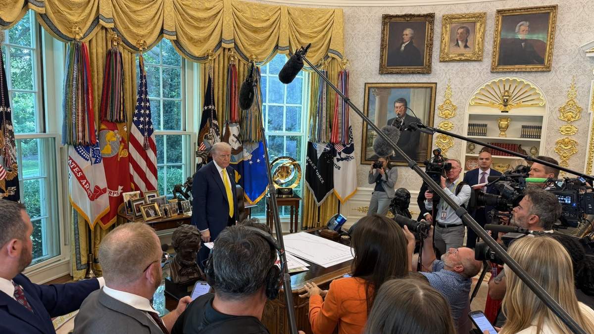 El presidente Donald Trump en un encuentro con la prensa en la Casa Blanca
