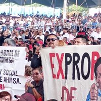 Con protestas reciben a Sheinbaum en Coahuila; anuncia programa de producción de carne