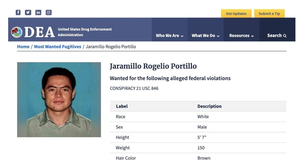 Jaramillo, buscado por la DEA