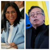 Delcy Rodríguez y Gustavo Petro se reúnen por primera vez con la figura de EU de fondo