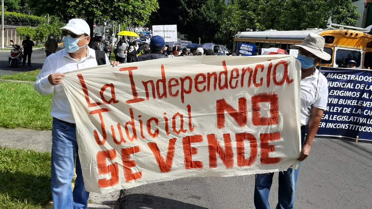 Una de las protestas en El Salvador