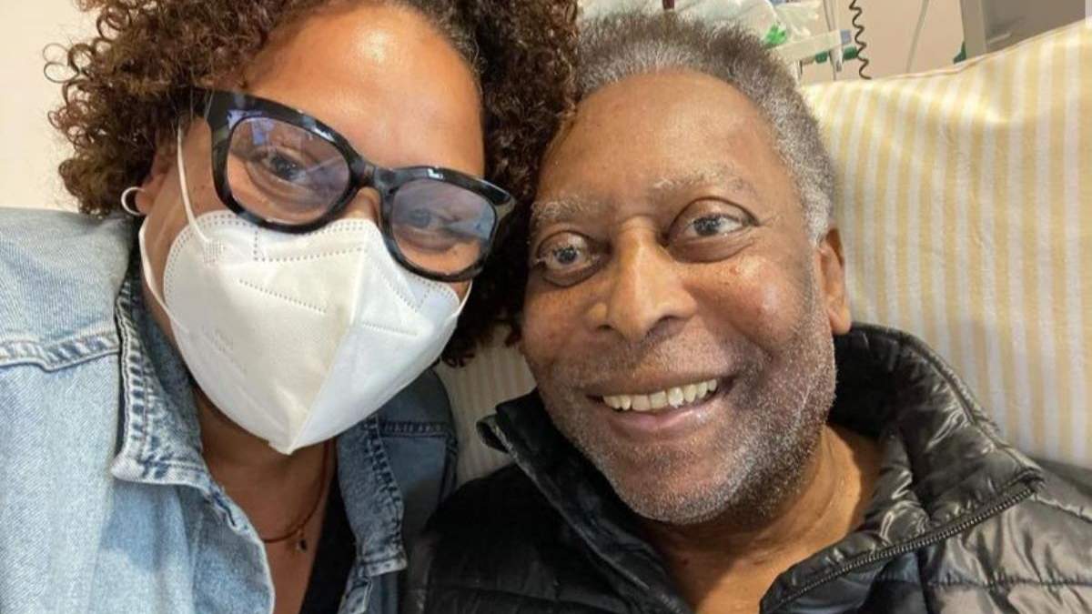 Kely junto a su papá, Pelé