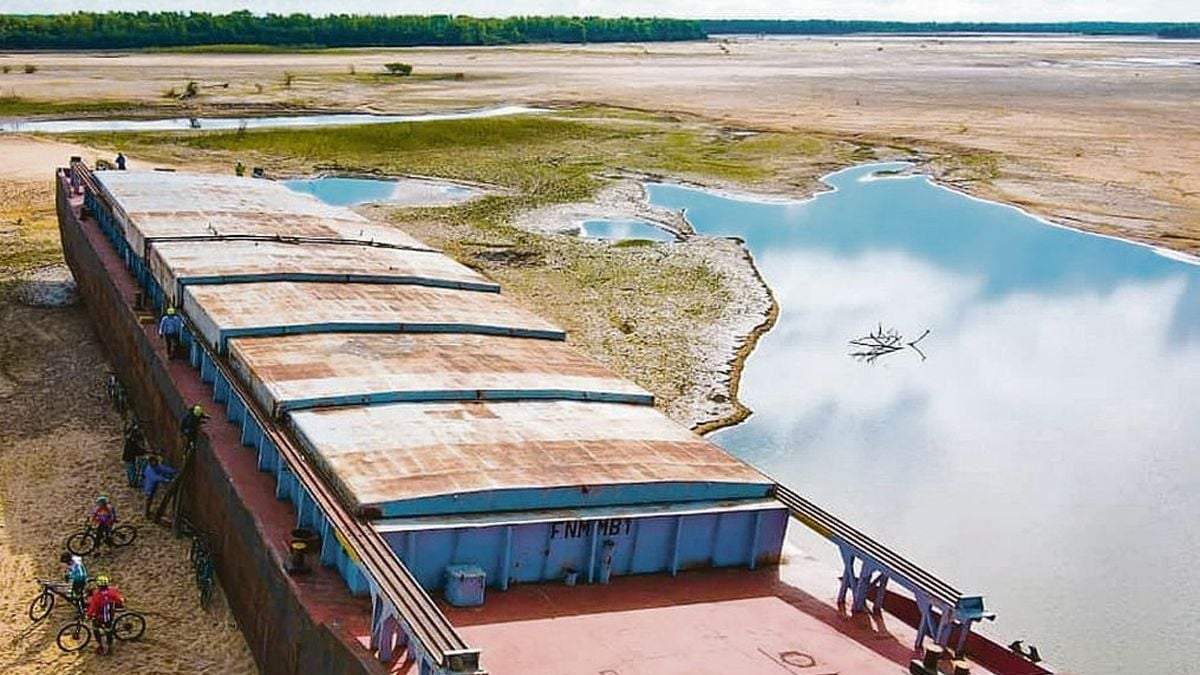 Bajante del río Paraná. Fuente: (Twitter)